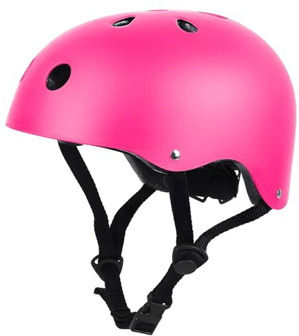 LeapBeast Casco Skate Casco Bicicleta con Certificado CE Unisex Adultos Hombres y Mujeres Multi-Deporte para Ciclismo, Skate, Patinaje (Magenta, Large)