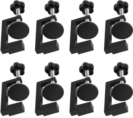 EXLECO 8er C Klemme Edelstahl 8-54mm Schraubklemme Klein mit Rutschfest Gummi Pad, Tischklemme Verstellbar Trägerklemme Schraubzwinge Einstellbar C Zwingen für Holzarbeiten Schweißen Tischlerei