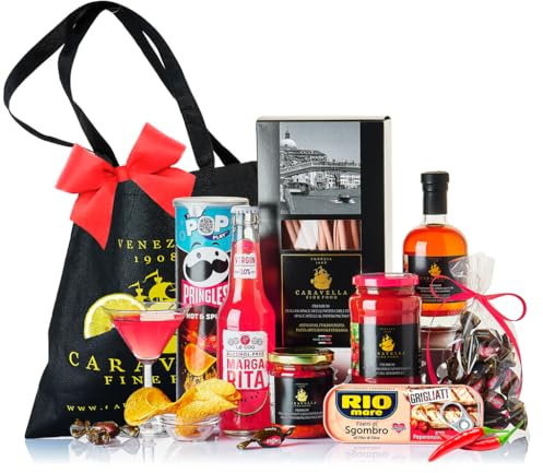 Caravella Fine Food Italian Spicy Bundle Piccante Passione with Chilli Pasta Arrabbiata Sauce Extra Virgin Olive Oil Virgin Margarita & More | Gourmet Gift Basket for Chili Lovers Made in Italy