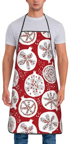 CHANGLEI Granatapfel-Malschürze für Damen und Herren, personalisierter Druck, Polyester, Kochschürze zum Kochen, Backen, Gartenarbeit, weiß, One size