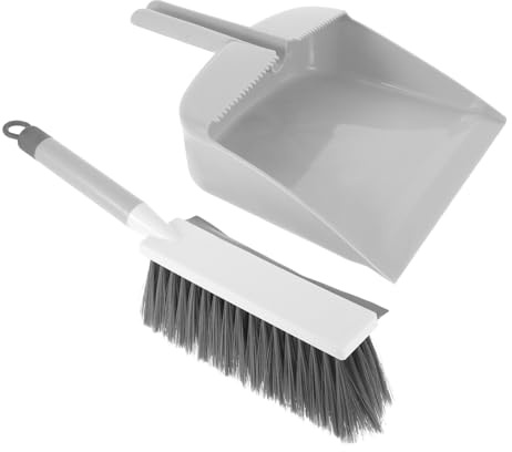 ROMISBABA Soft Bristle Brush Dustpan Set Small Cleaning Broom for Desktop Car Kitchen Camping