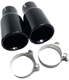Auspuffrohr 1 STÜCK Auto-Auspuffspitze Edelstahl Auto Universal-Auspuffanlage Schalldämpferspitze Endrohr Für Benz Glänzend Schwarz Auspuffblende(IN 70MM-Out 76MM)