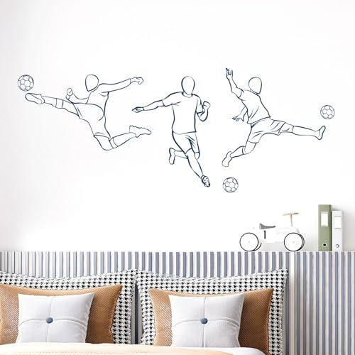 Wandtattoo Fußballer, Vinyl, für Jungenzimmer, Größe XXL, Ultramarine