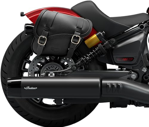 ends cuoio - Seitentasche aus Leder, kompatibel mit Indian 101 Scout 2025-2026, Scout Bobber 2025-2026, Sport Scout 2025-2026, magnetische Schnellöffnungen, Made in Italy (Schwarz, DX)