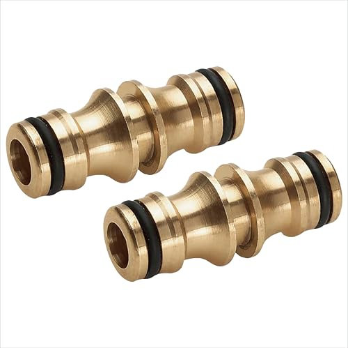 Messing Doppelstecker Gartenschlauch Schlauchverbinder, Doppelte Männliche Verlängerungen 1/2 Zoll Verbindungen Extender für Gartenschlauchschläuche