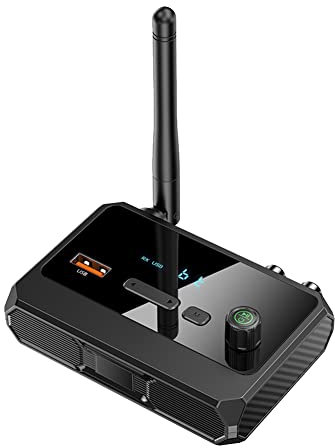 Lonrtesw Bluetooth 5.3 Transmisor de Audio Receptor 3.5 Fibra óPtica Coaxial U Disco EstéReo MúSica Adaptador InaláMbrico Dongle