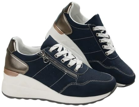 Lina - Baskets à Confort orthopédique Basket de Sport Femme Confortable et Respirante, Sneakers Élégantes à Talon Compensé, Chaussures Légères et Polyvalentes pour Occasions