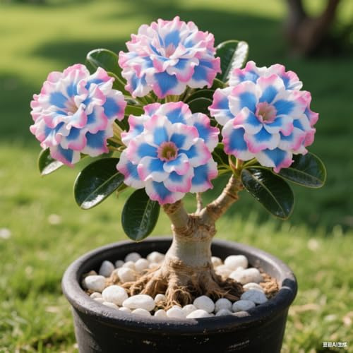 Rosa del deserto in Vasca:Colore Vivido/Decorazione per Casa e Giardino/per Ogni Spazio/Resistente e Facile da Curare-D-1 Rhizome