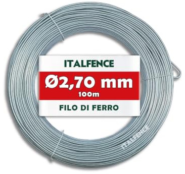 Italfence - Alambre de hierro Ø2,70mm para tensión galvanizado, 100m