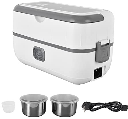 WOHPNLE Lonchera eléctrica portátil, lonchera con calefacción aislamiento cuadrado cuadrado calefactor contenedor desmontable interfaz impermeable cajón de almuerzo eléctrico para