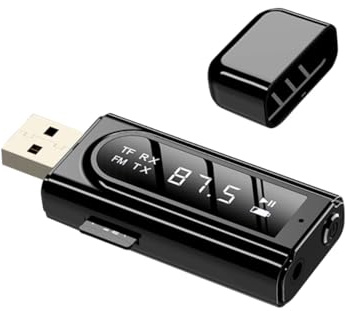 iplusmile Ricevitore Trasmettitore Wireless 5.0 Led Per Auto Modulatore Fm Regolabile e Adattatore Audio Aux 3,5 Mm Stereo Adatto Streaming Musica Da Cellulare Pc