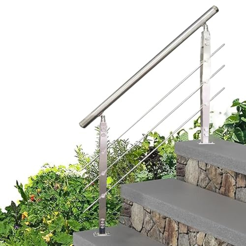 Barandillas para exteriores Kit de barandillas para escaleras interiores y exteriores de acero inoxidable 304 para porches de hormigón (80cm/31.5in)