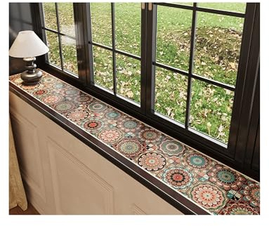 Protezione for davanzale con stampa decorativa, antiscivolo, for davanzali stretti, personalizzabile for finestre a bovindo, balconi e decorazioni for la casa(Color 3,10x150cm)