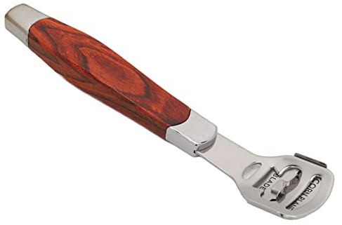 Naroote Rasoir à Callosités en Acier Inoxydable pour Enlever les Peaux Mortes et Dures, pour Pieds Lisses, avec Lime à Pieds en Grain de Bois, Cadeau pour les Proches, Boîte de Rangement à 10 Lames