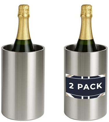 Chabrias 2 Pack Double Wall Stainless Steel Champagne Bucket & Wine Cooler