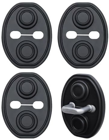 HQSDQYT 4 Pcs Car Door Lock Protective Covers for VW GOLF MK8 HB 2020, Silicone Door Lock Buckle Vehicle Door Latch Shock Absorbing Rubber Pad