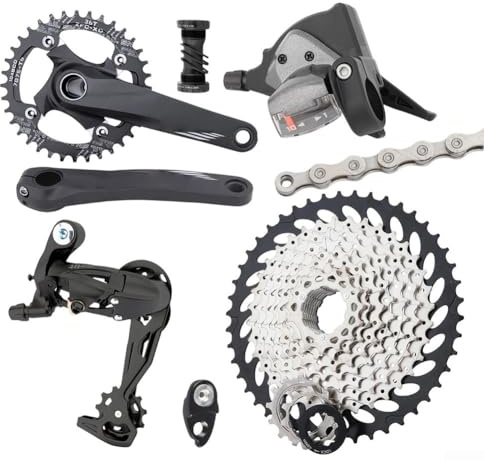 Grupo de bicicleta de montaña de 10 velocidades con bielas integradas huecas, plato 32T/34T/36T y casete 42T, kit completo de transmisión para actualización de MTB
