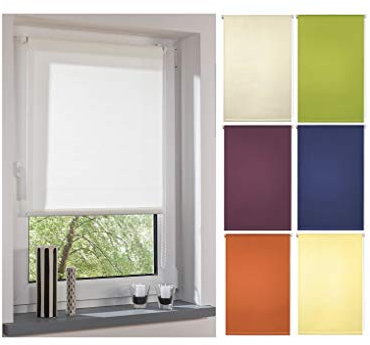 Garduna FIX Tageslicht-Rollo # Weiss 80cm # Smartfix - Klemmfix - ohne Bohren - viele Farben & Größen- lichtdurchlässig/Sichtschutz