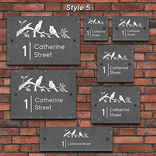Active Window Films Rustic Natural Slate House Gate Sign Plaque Door Number Personalised Name Plate (Style 5)