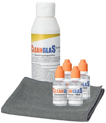CleanglaS Nano-Versiegelung Dusche | Made in Germany | Glasversiegelung mit Lotuseffekt für Bad, Fenster & Wintergarten | 120 ml Versiegelung für bis zu 96 m² | Instant Effekt Technologie