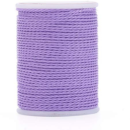 FASHEWELRY 120 Yards Waxed Polyester Cord 1mm Dia Twisted Round Wax Coated Thread for Jewelry Braided DIY Accessories (Lilac)