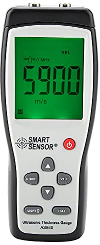 AS840 Digitaler Ultraschall-Dickenmesser, Schallgeschwindigkeitsmesser Metall-Tiefentester Handheld-Tiefenmesser
