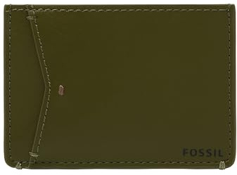 Fossil Wallet for Men Joshua, Cactus Leather Card Case Green 10.2cm L x 0.3cm W x 7.3cm H ML4461376