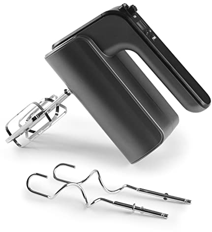 Lacor - 69374 - Batidor Amasador, Batidora de Mano, Incluye Varillas TitanPro, 5 velocidades y Función Turbo, 350 W, Dimensiones: 14.5x8.5x19 cm, Negro