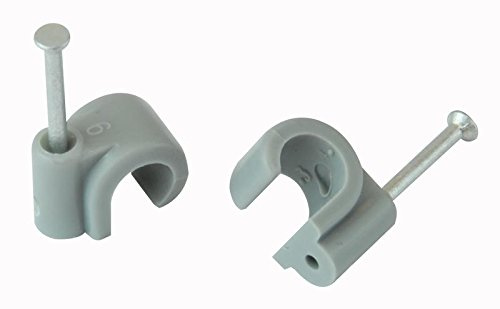 Cable Clip Round Grey 9.00MM 100/BOX | Cable Management Clips Accessories, 100 X Qty - ZZV42432