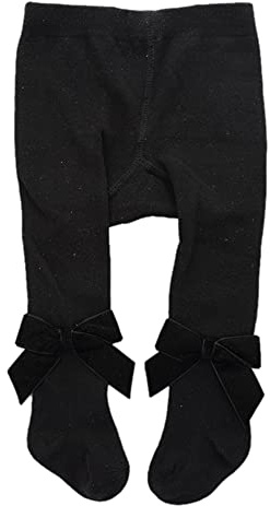 Baby Toddler Girls Tights Rib Knit Pantyhose with Velvet Bows Chritsmas Valentine's Day Leggings Pants Infant Stockings