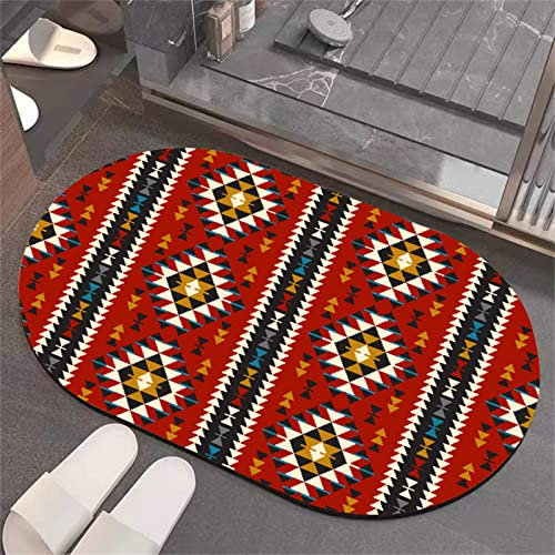 Heeboode Badematte Rutschfester Badezimmerteppich Absorbierender Badteppich 70x120cm Duschmatte Schnelltrocknende Badematte Home, Badvorleger rutschfest Waschbar, Bad Teppiche Badezimmermatte Rot