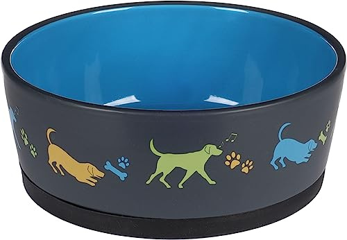 Flamingo gamelle pour Chiens 1.25L - ceramique - Récipient de Nourriture pour Animaux - Plat d'alimentation en céramique pour Chiens et Chats -18 x 7cm - Lavable au Lave-Vaisselle