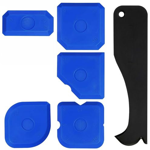 Rasqueta Silicona Kit,6 PCS Herramienta Juntas Silicona Kit de Calafateo para Herramientas de Sellado Juego de Herramientas con paletas para lechada para la Cocina del Cuarto de Baño