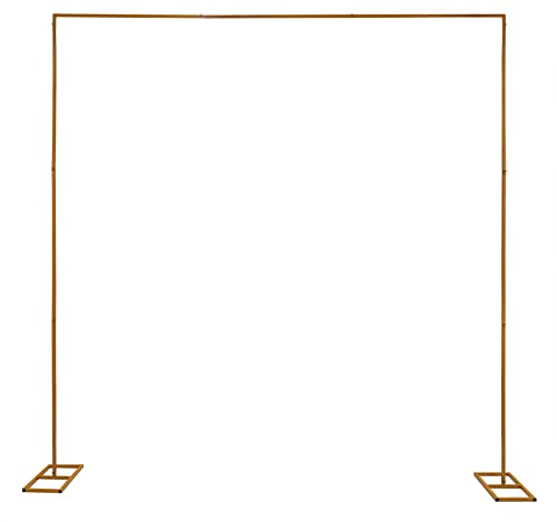 Wedding Arch, Garden Arch, Trellis Metal Garden Arch, Backdrop Flower Display Stand Background,Butterfly Screws,Large Base, for special parties and events,Adjustable Height,Gold，3 * 3m