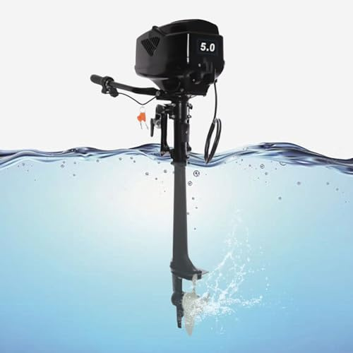 ACROSSPART 1200W 48V Außenborder Elektromotor Bootsmotor, Außenbordmotor Edelstahl Outboard Motor Wellenlänge 508MM, Boot Bürstenloser Motor Außenborder Motor von 3000 U/Min