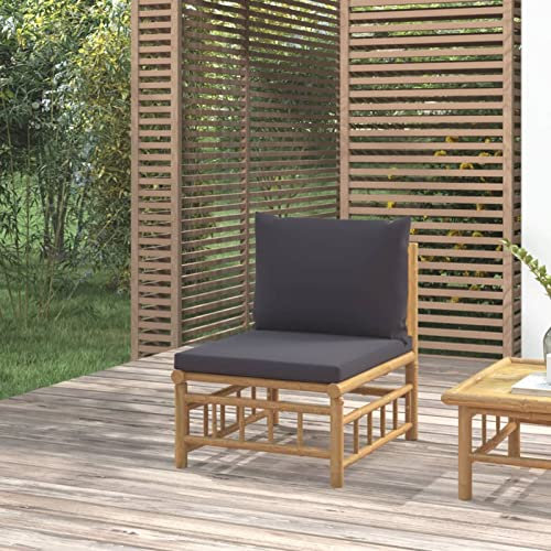 Festnight Lounge Sofa Gartensofa Mittelsofa Bambus Balkonmöbel Klein Balkon Lounge Sofa Outdoor Garten Loungemöbel Set Sitzgruppe Gartenmöbel Loungesofa Balkonlounge Balkonsofa