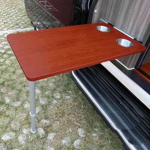 TRUNXUCL Wandklapptisch Wohnmobil Tisch mit Höhenverstellbaren Tischbeinen, Klapptisch Wand, Schwimmender Wandtisch für Wohnmobilanhänger (Color : Red)