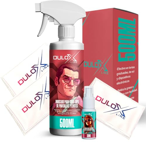 Kit Limpiador Pantallas 500ML + Spray Gafas 30ML + 3 Paños Microfibra XL – para TV LED, Portátil, Consola, Monitor Gaming, Streaming, PC, Limpieza Profesional