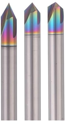 Fasenfräser HRC58 Fasenfräsen 60 90 120 Grad 3 Flöten Hartmetall-Ecksenker Anfasfräser Entgraten von Kanten V-Hain-Fräser(Degree 90,6X50mm)
