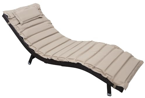 gartenmoebel-einkauf Gartenliege Sonnnliege Piacenza, Polyrattan braun, klappbar, mit Wendeauflage, Outdoor