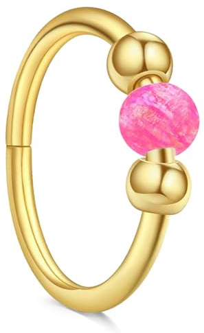 AceFun Nasenpiercing Ring 18G 8MM/10MM Nasenring Piercing Ohr Septum Piercing Helix Ring Nostril Tragus Conch Clicker lippenpiercing Hypoallergen Weiß Blau Rosa Opal Nose Ringe für Damen