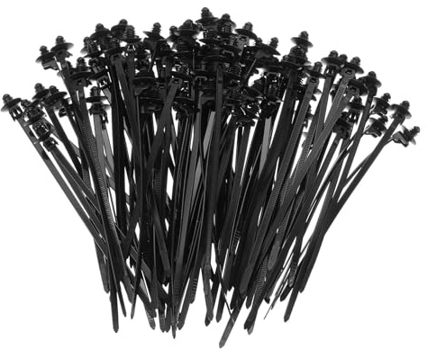 sourcing map 100pcs Push Mount Cable Zip Tie 6.3 x 0.18 Nylon Self Locking Cable Strap Thread Style Heavy Duty Snap in Cable Zip Ties for Household Electronic Auto Industry