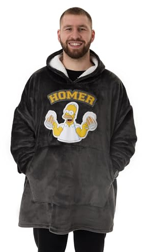 Vanilla Underground The Simpsons - Sudadera con Capucha para Hombre | Jersey Negro con Capucha para Adultos con gráficos y Bolsillos del Personaje de Homer | Ropa de Estar por casa con Forro