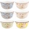AmiCera Cereal Bowl, Small Bowls 300ml(10 oz) with Gift Box, Set of 6, Ceramic Trapezoidal Salad Bowl, Jasmine Flower Style Bowls for Soup, Rice, and Snack, Dishwasher & Oven Safe, Microwavable