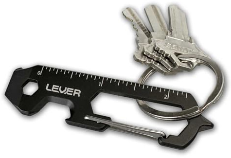 Lever Gear CLiP KT Flaschenöffner, Schlüsselanhänger, Multitool-Karabiner für Schlüssel, Mini-Prybar-Schlüsselkarabiner, Schlüsselanhänger, Schraubendreher, Multitool für Männer, EDC-Werkzeug