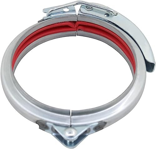 PUJIANA Verstellbare Rohrschelle aus Edelstahl, Schlauchschellen, Schnellverschluss, runde Rohrschelle, verzinkter Fassklemmring for sichere Rohrbefestigung(350mm)