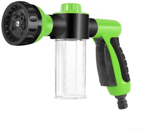 Pulverizador de espuma eléctrico, pulverizador de espuma con flujo ajustable, rociadores de espuma para lavadora de coche, 100 ml, para la mayoría de coches, motocicletas, limpieza del hogar (verde)