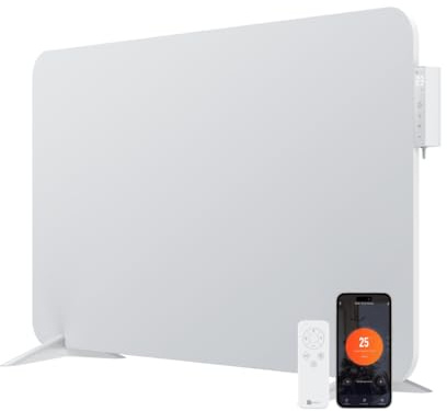 BR Bringer® Infrarotheizung 750 W mit Smart Thermostat Weiß | Energiesparende Elektroheizung mit WiFi und App für Räume bis 15 m² - zur Wandmontage oder mit Standfüßen als Standgerät