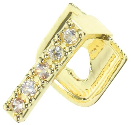 Holibanna Strass Zahnschmuck Metallzahngrill Hip Hop Rapper Party Deko Zahn Accessoire mit Strass Ein Stück Goldfarbener Zahn Grill für Oben oder Unten Robust und Passgenau