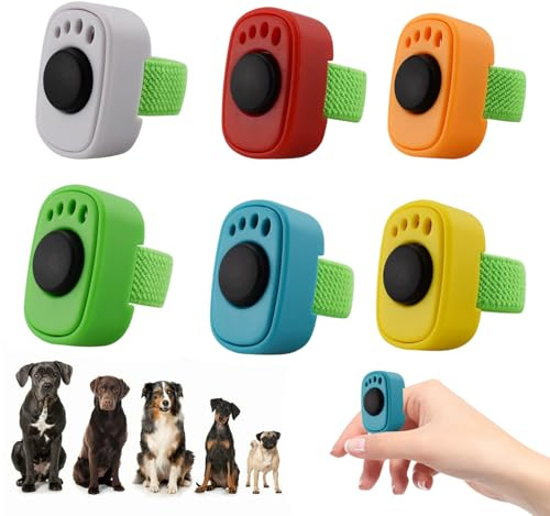 6 Pcs Clicker Perro,Set Clicker Perro Adiestramiento,Clicker Adiestramiento Con Anillo,Accesorio Adiestramiento,Mascotas Clicker Práctic Durader,Para Obediencia Entrenamient Refuerz Positiv(6 Colores)